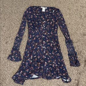 American Rag Floral Long Sleeve Dress - Blue and Pink